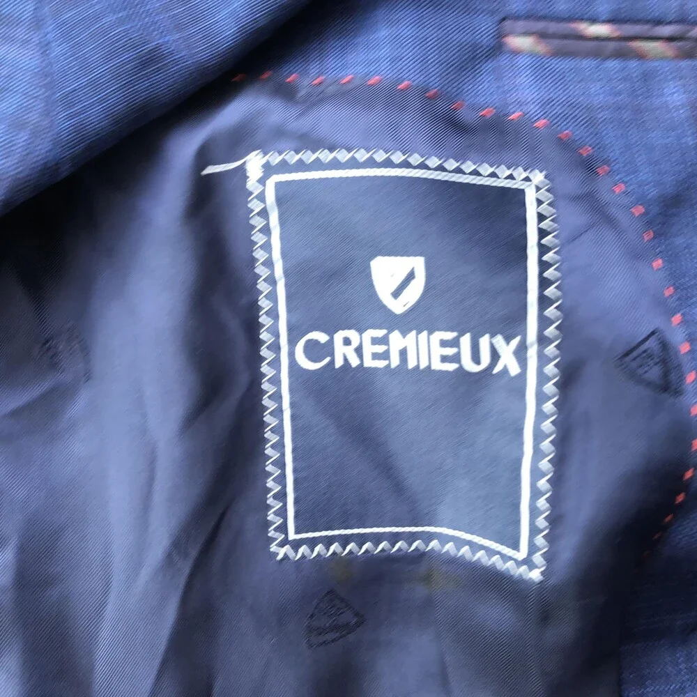 Cremieux Blazer Mens 42L Blue Plaid Loro Piana Wool Sport Coat Jacket Canada